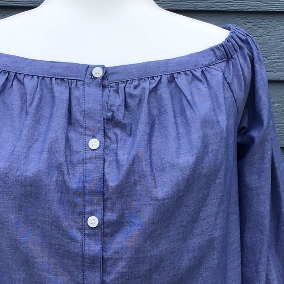Chambray Off the Shoulder Top - Picture 4 of 11